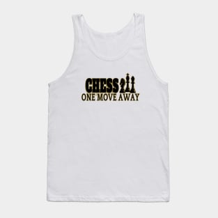 Chess One Move Away trimmed In gold colour Tank Top